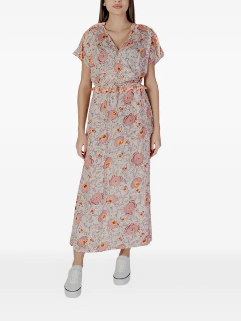 b.young floral-print wrap-style midi dress