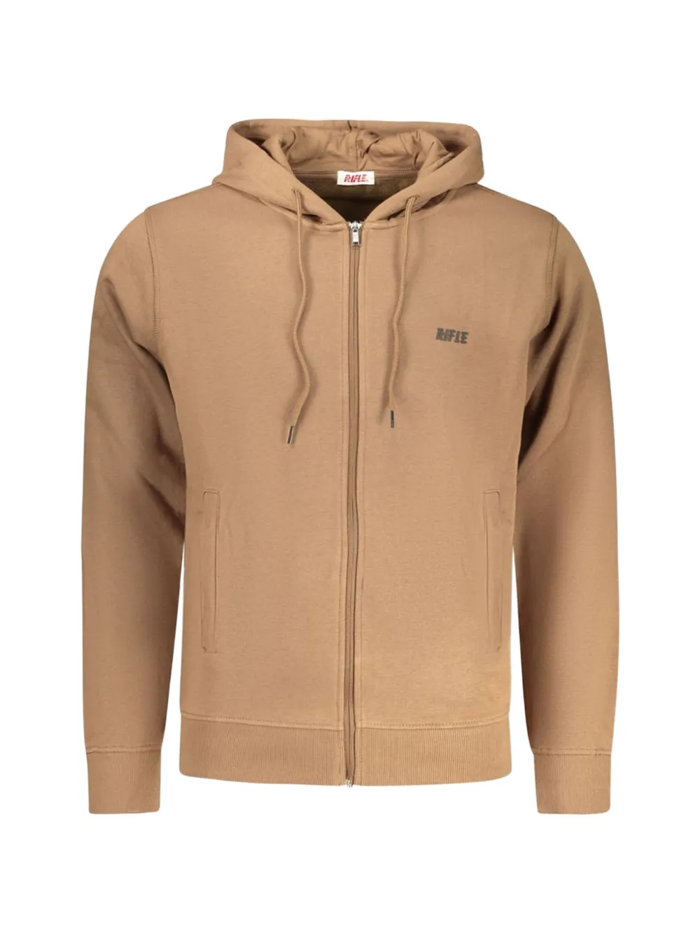RIFLE logo-print zip-up hoodie - Toni neutri