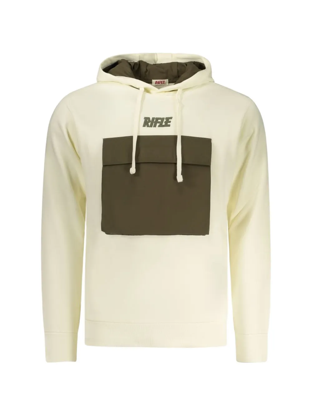 RIFLE logo-print flap-pocket hoodie - Toni neutri