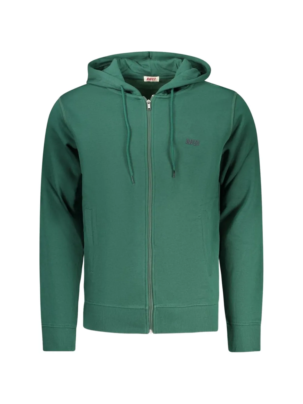 RIFLE logo-detail zip-up hoodie - Verde