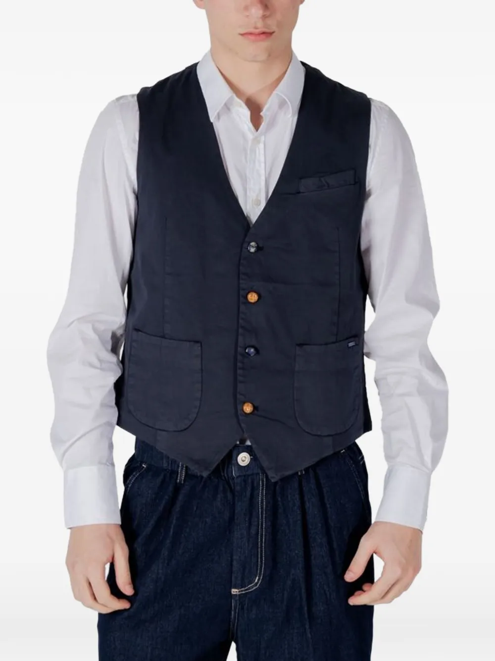 GIANNI LUPO Gilet con bottoni - Blu