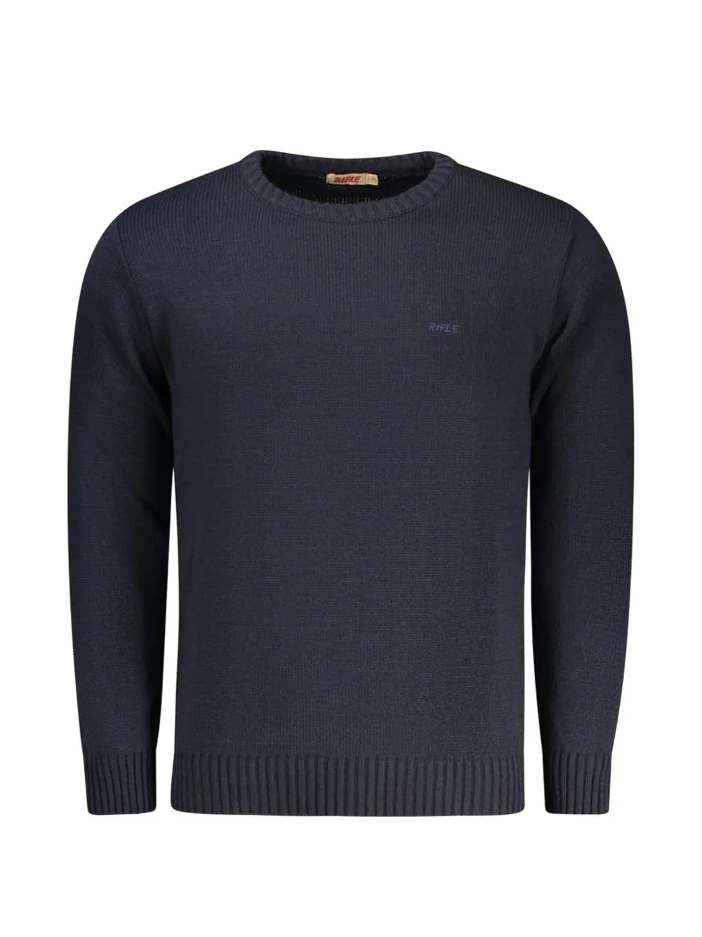 RIFLE embroidered-logo fine-knit sweater - Blu