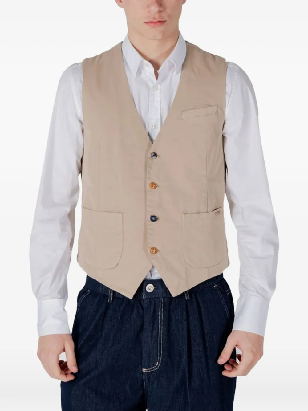 GIANNI LUPO Gilet con bottoni - Toni neutri