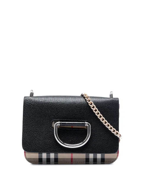 Burberry Pre-Owned 2000-2017 Mini House Check Canvas Trimmed Goatskin D Ring shoulder bag