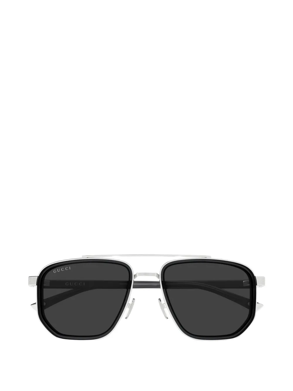 Gucci Eyewear double-bridge geometric-frame sunglasses - Argento