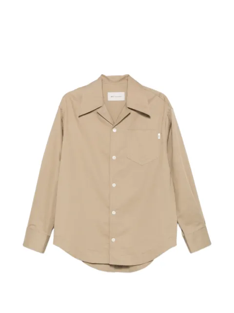 AMI Paris check-trim camp-collar shirt