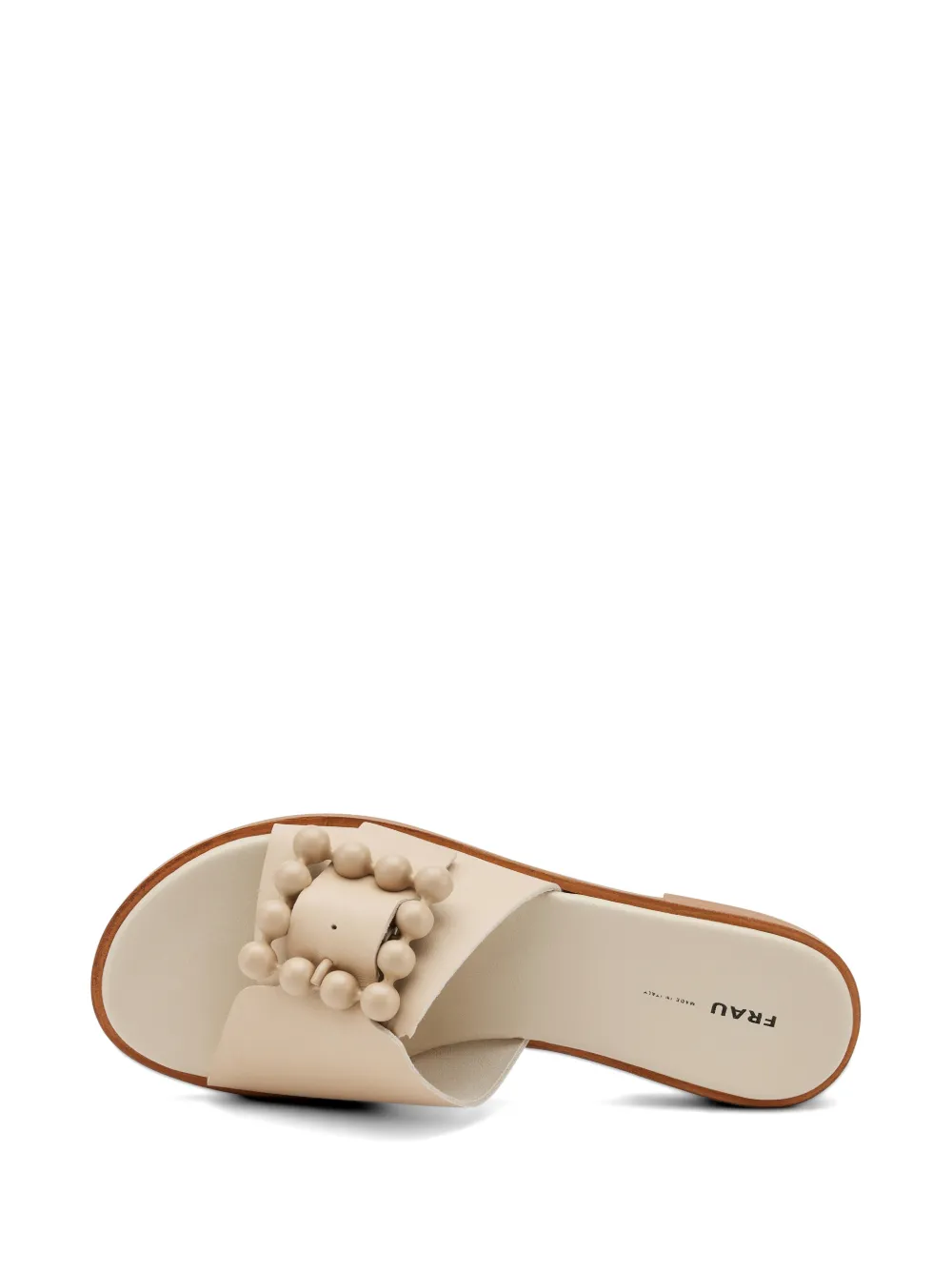 FRAU beaded-buckle leather sandals Beige