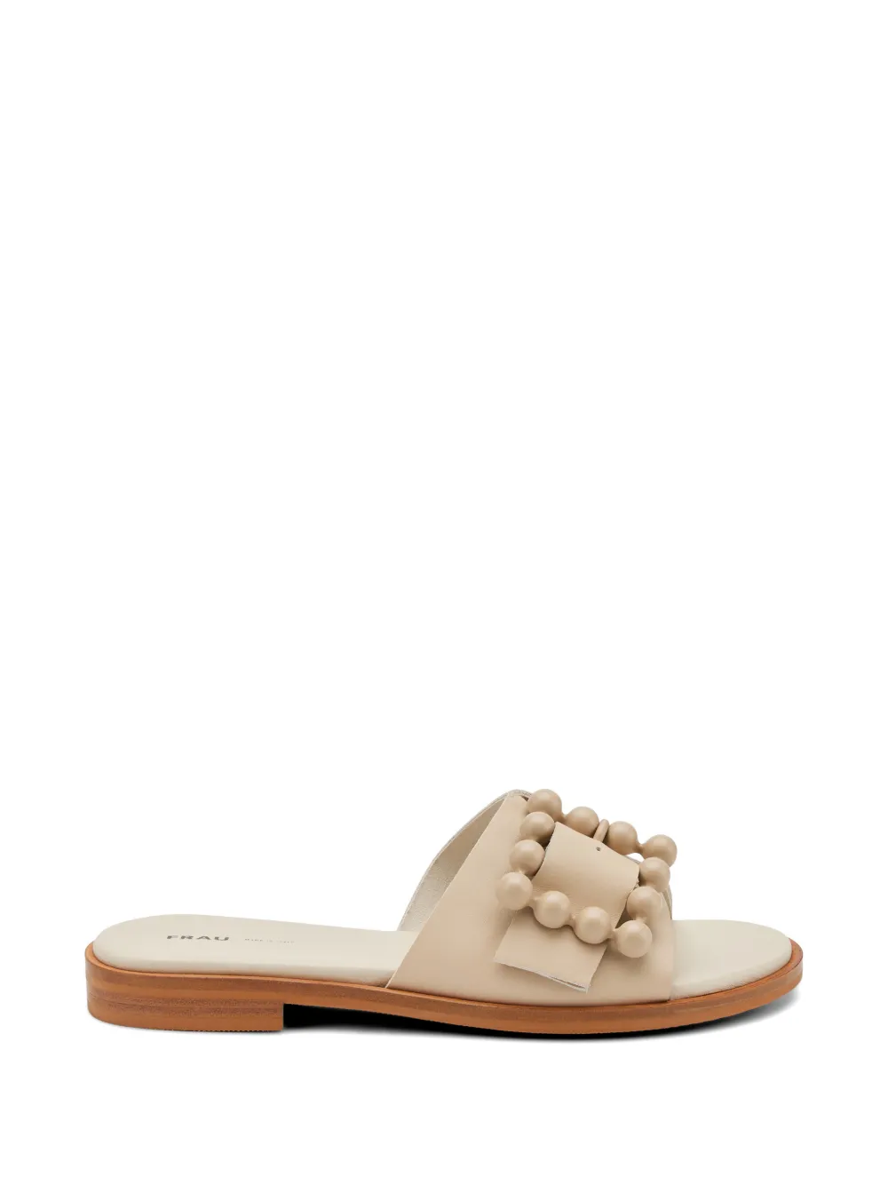 FRAU beaded-buckle leather sandals Beige