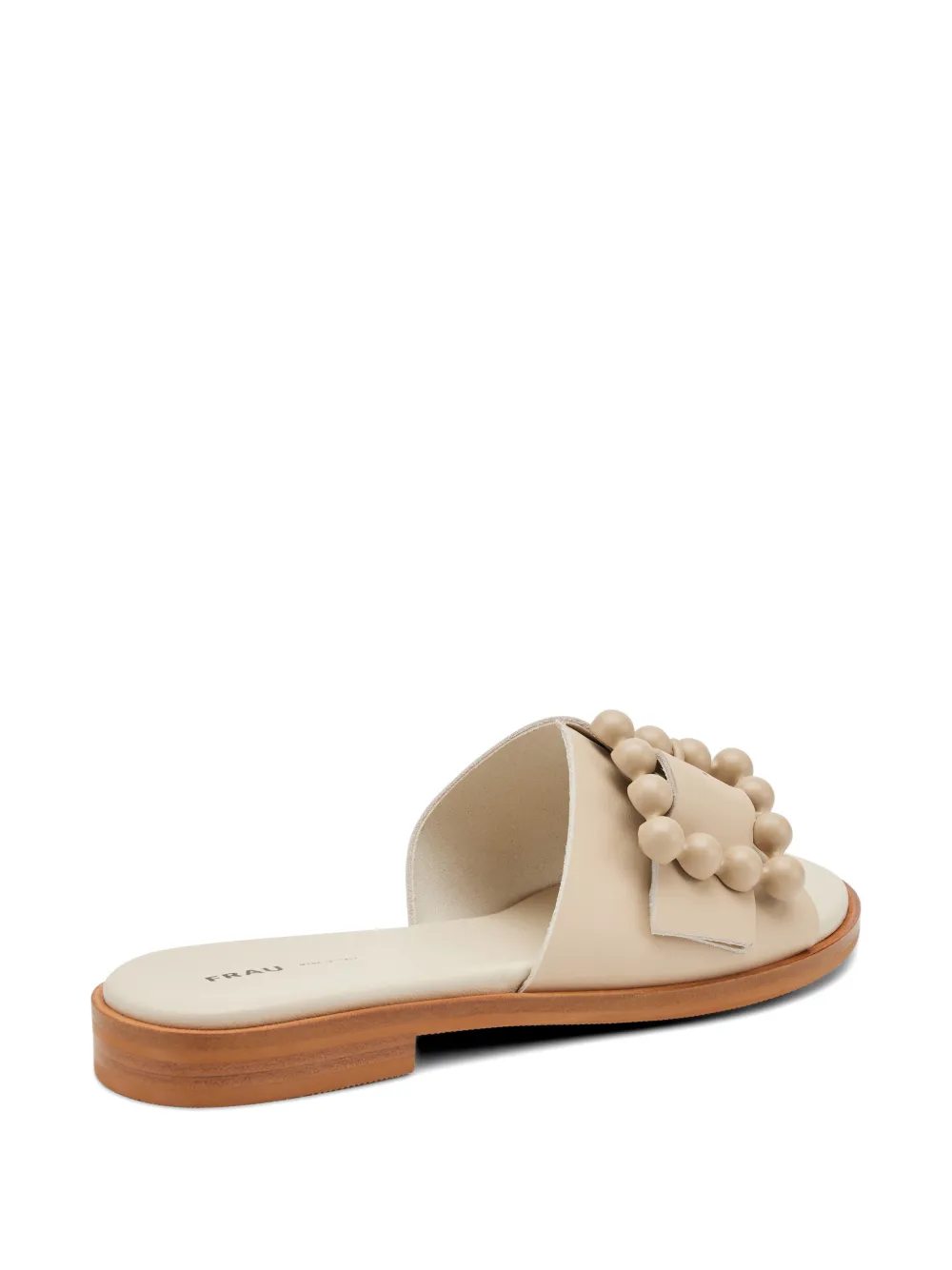 FRAU beaded-buckle leather sandals Beige