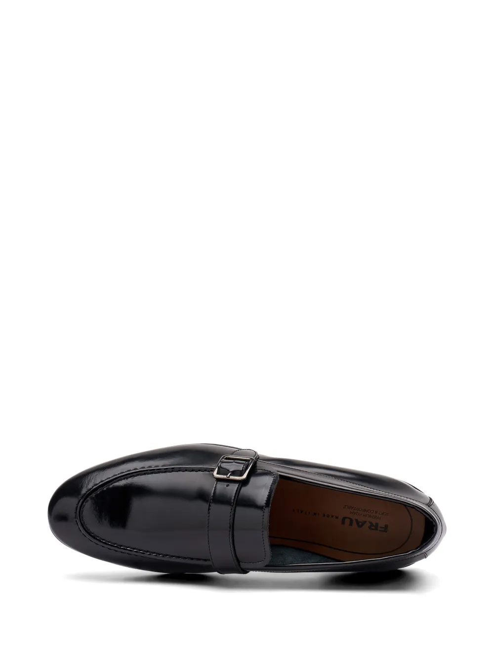 FRAU polished buckle-strap loafers Zwart