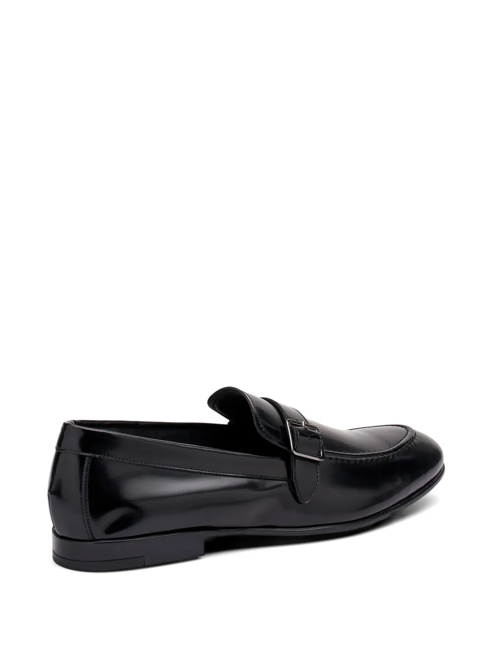 FRAU polished buckle-strap loafers Zwart