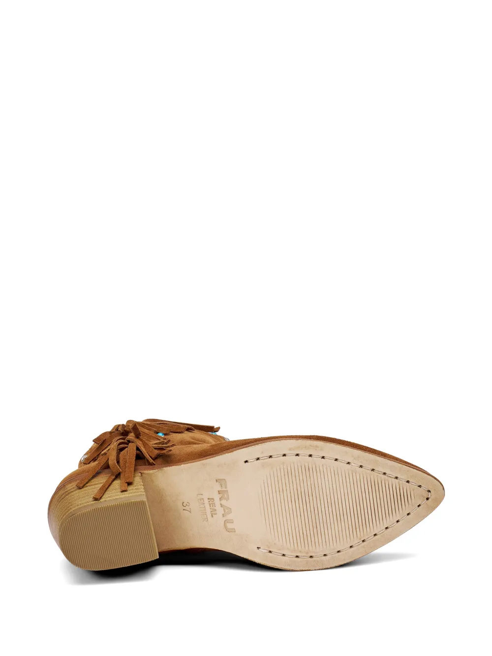 FRAU fringed-detail stud-embellished ankle boots Bruin