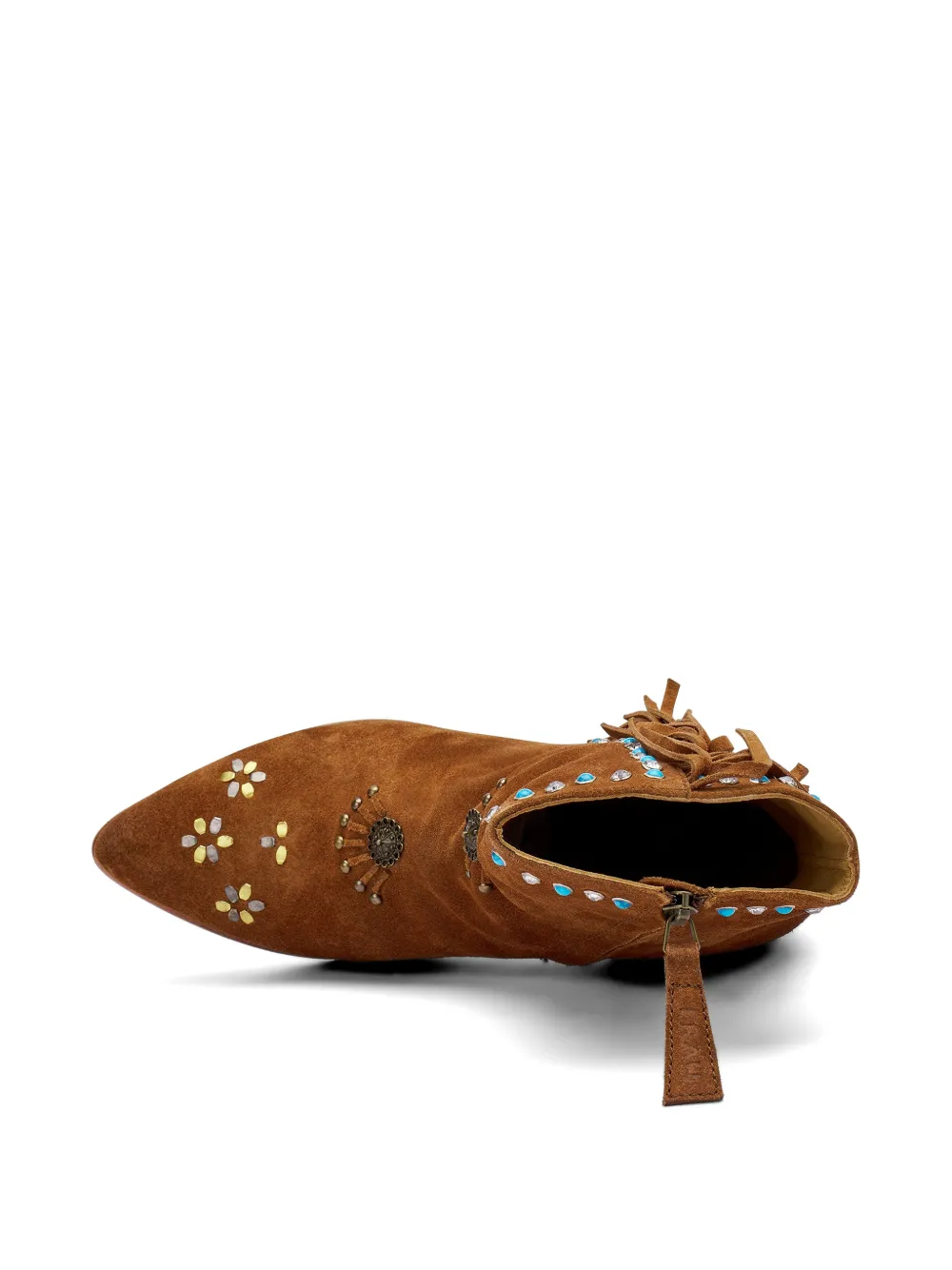 FRAU fringed-detail stud-embellished ankle boots Bruin