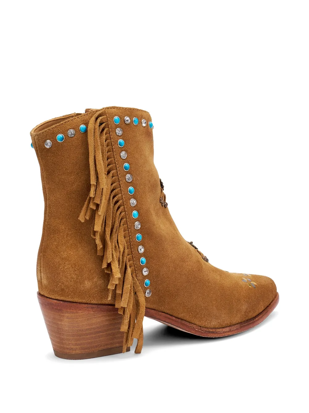 FRAU fringed stud-embellished ankle boots Bruin