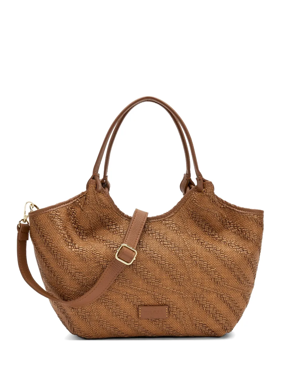 FRAU Borsa tote con effetto spina di pesce - Marrone
