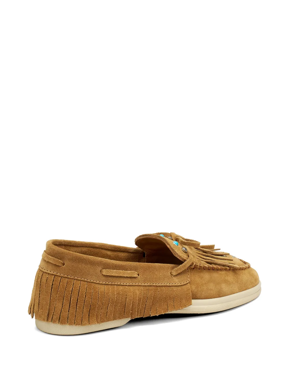 FRAU fringed bead-embellished loafers Beige