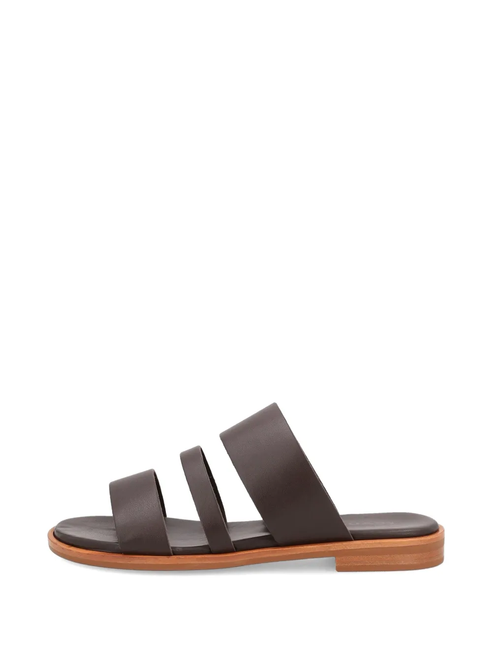 FRAU Sandali slides con triplo cinturino - Marrone