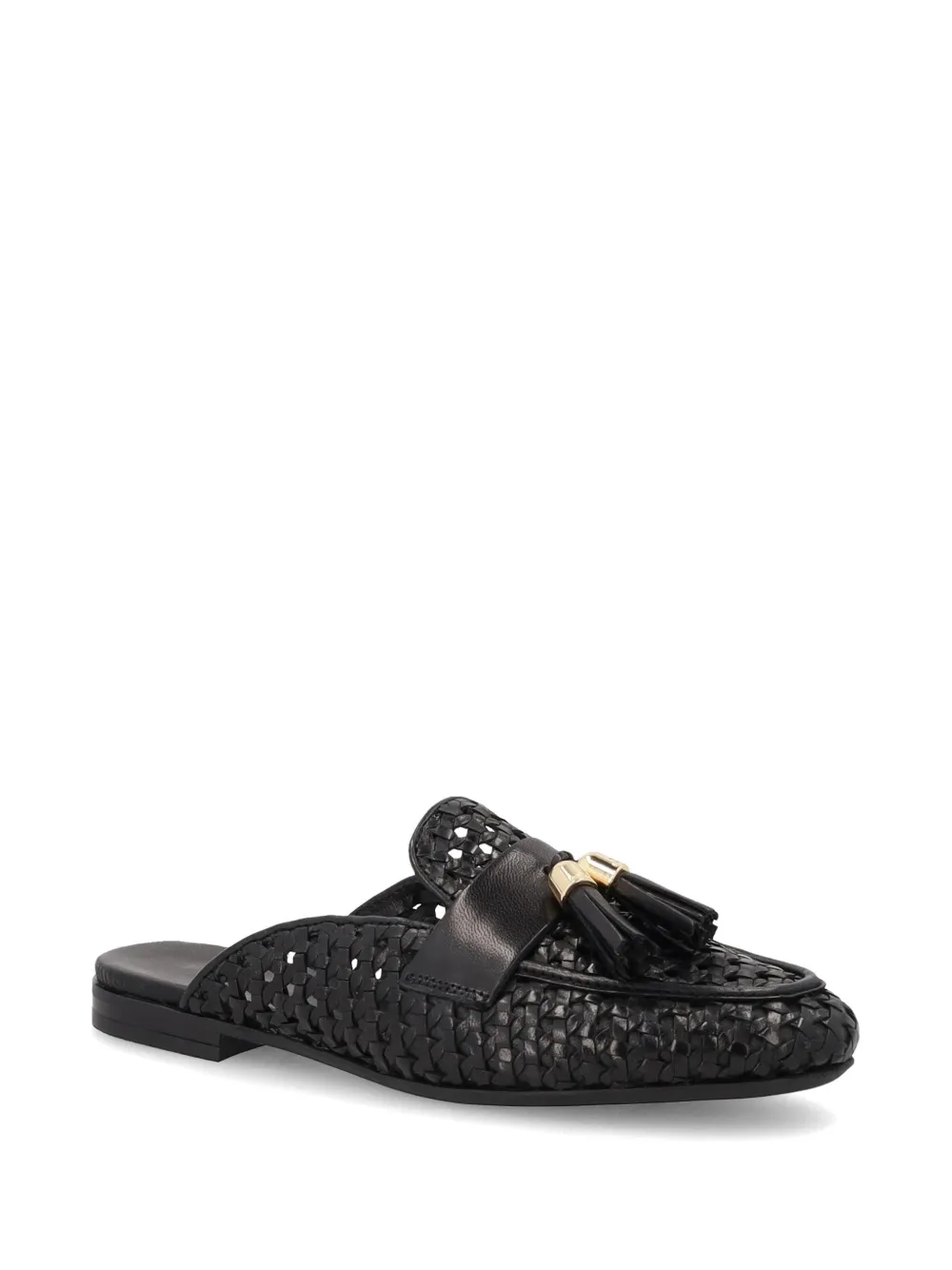FRAU woven tassel-detail mules Zwart