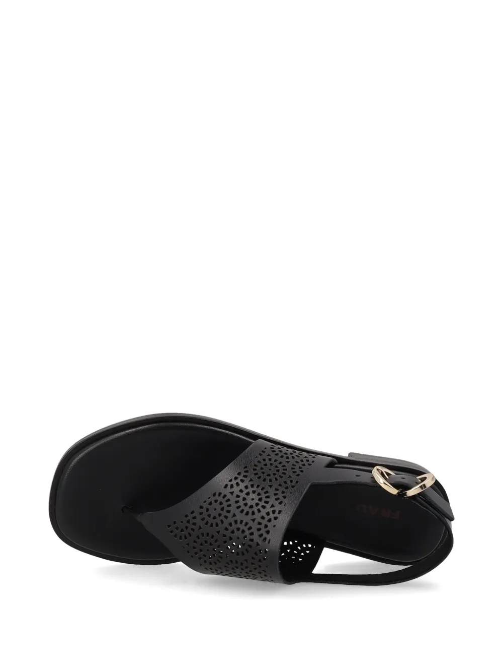 FRAU perforated leather sandals Zwart