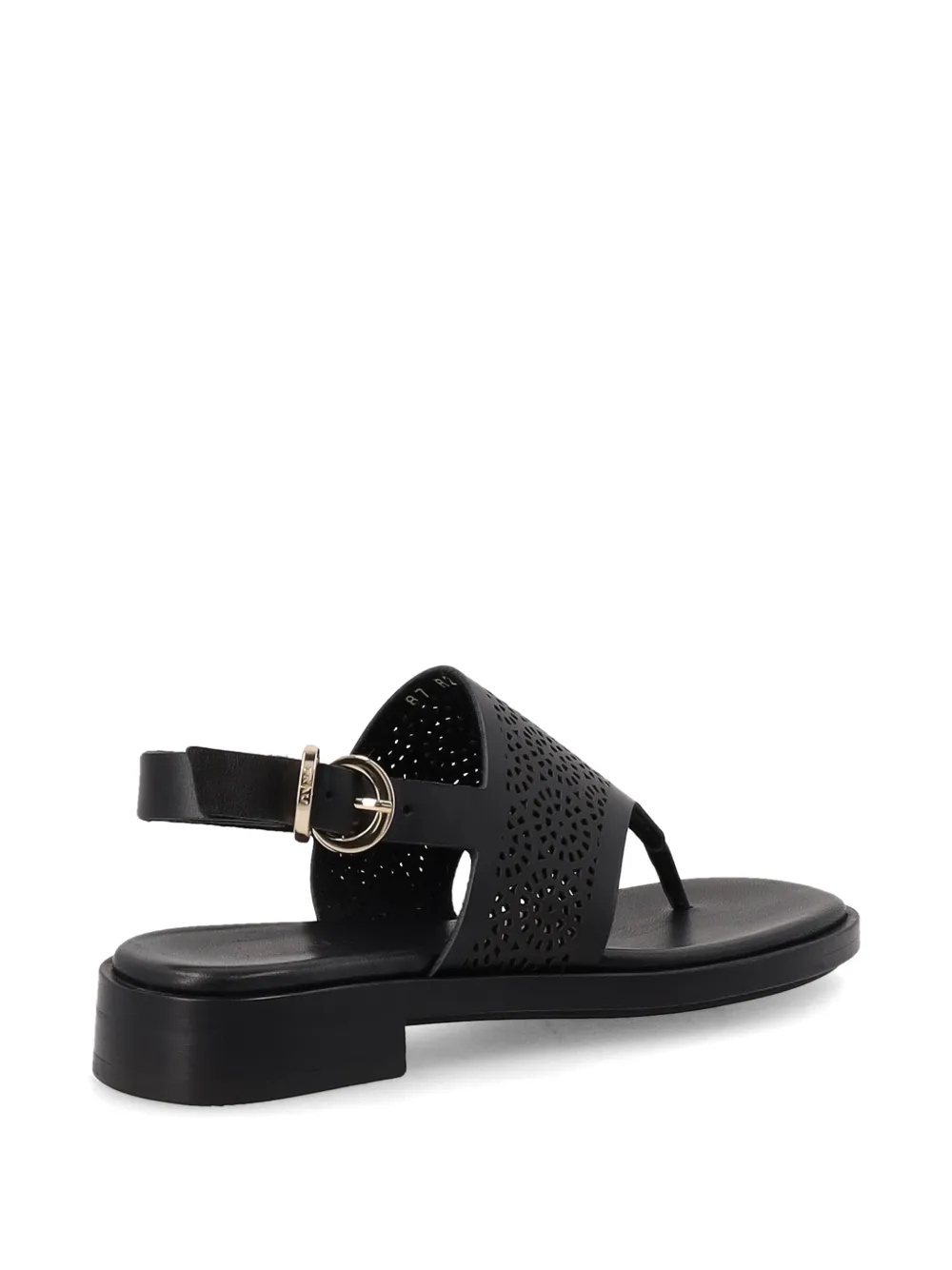 FRAU perforated leather sandals Zwart