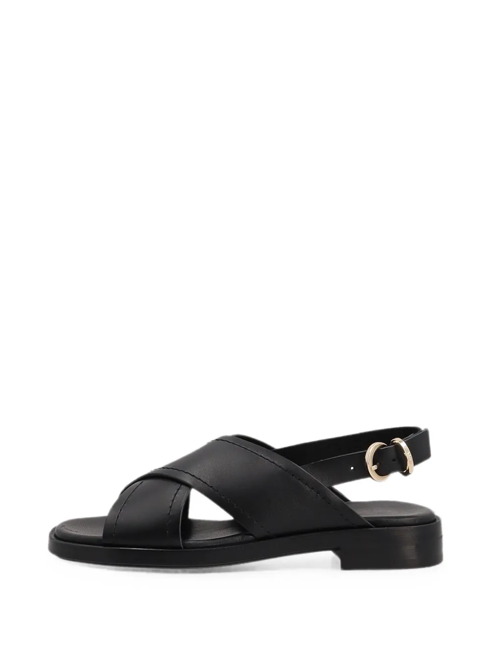 FRAU crossover-strap leather sandals Zwart