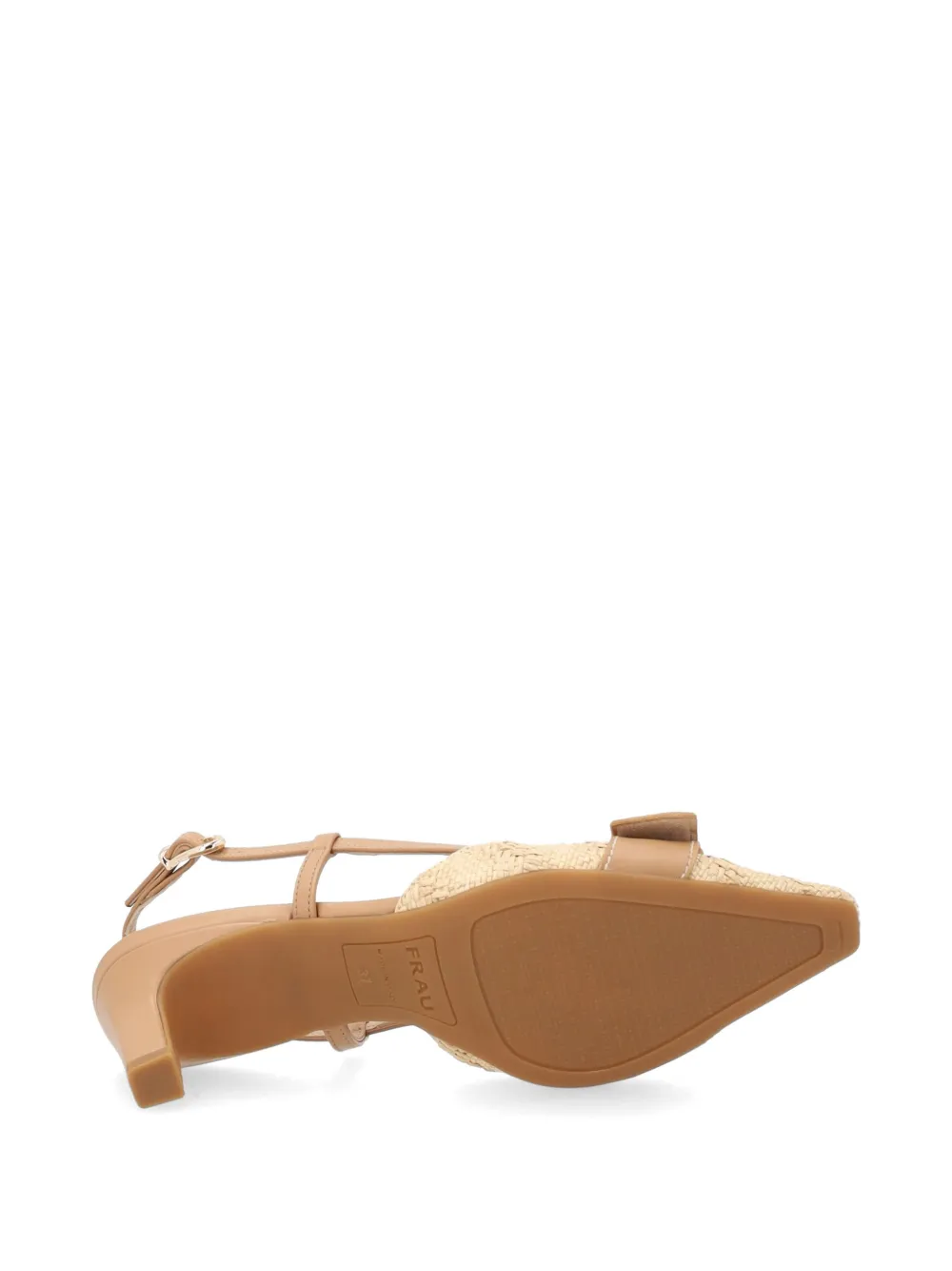 FRAU buckle-detail raffia pumps Beige