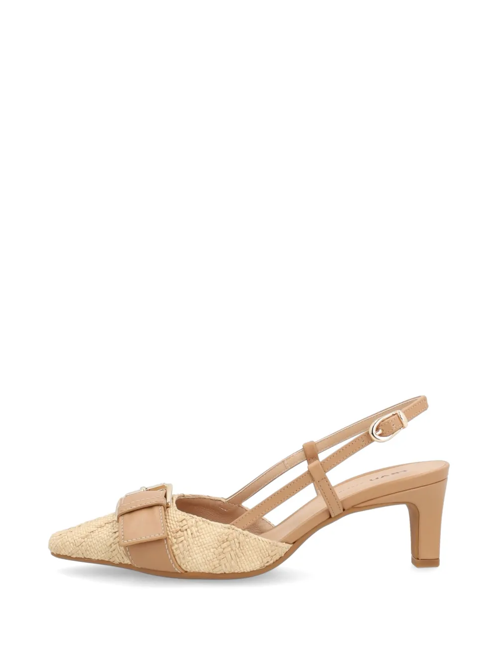 FRAU buckle-detail raffia pumps Beige