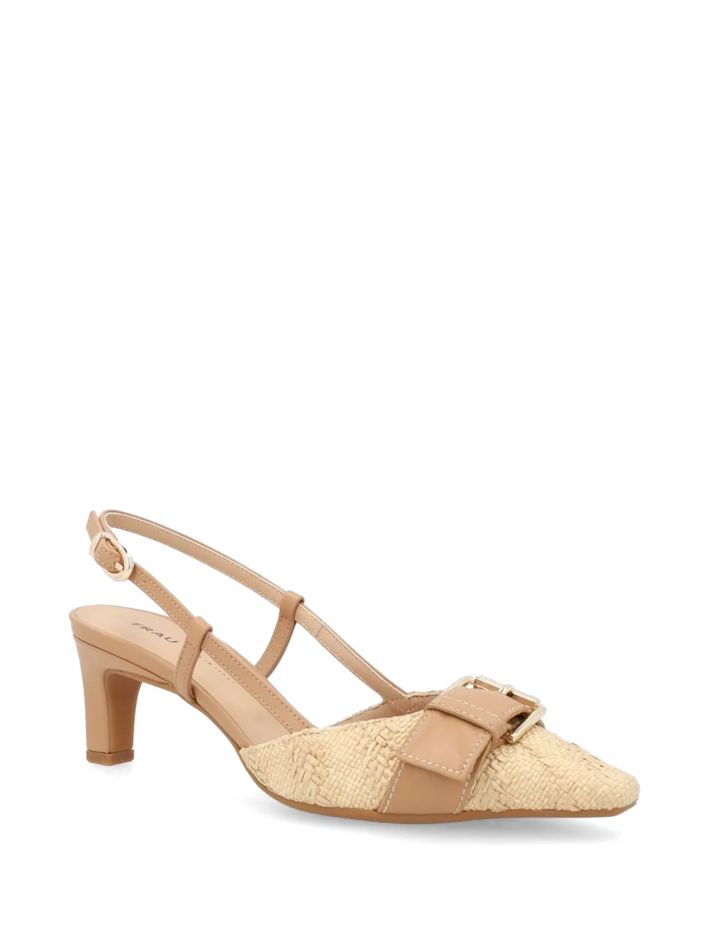 FRAU buckle-detail raffia pumps Beige