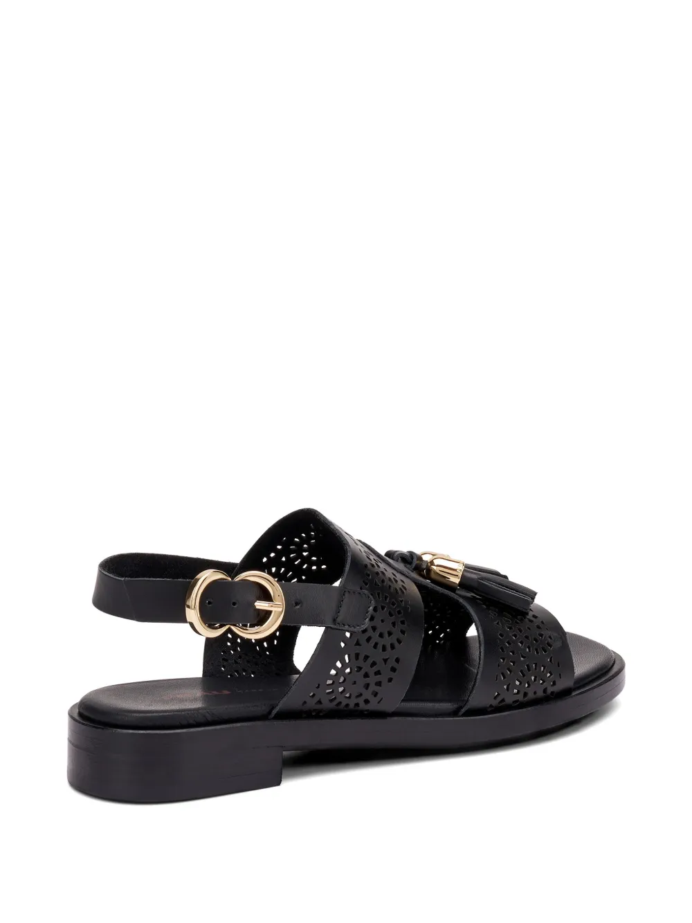 FRAU perforated-design tassel-detail sandals Zwart