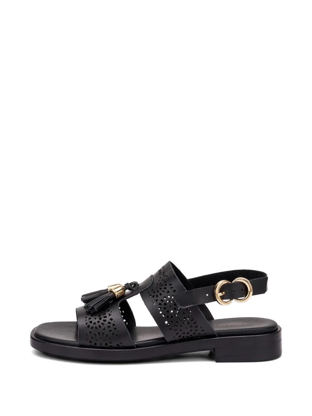 FRAU perforated-design tassel-detail sandals Zwart