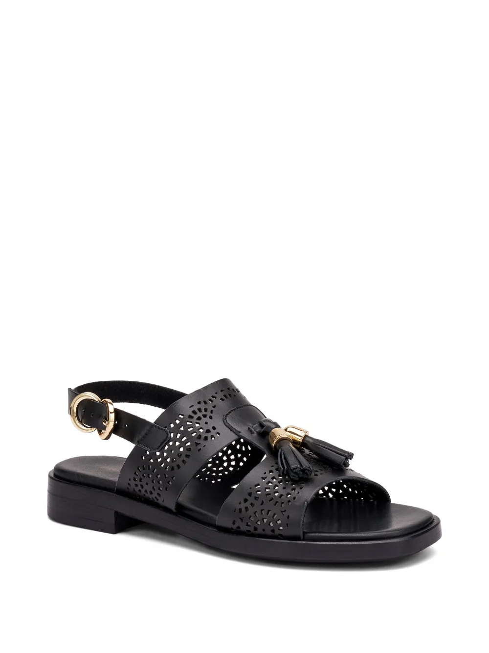 FRAU perforated-design tassel-detail sandals Zwart