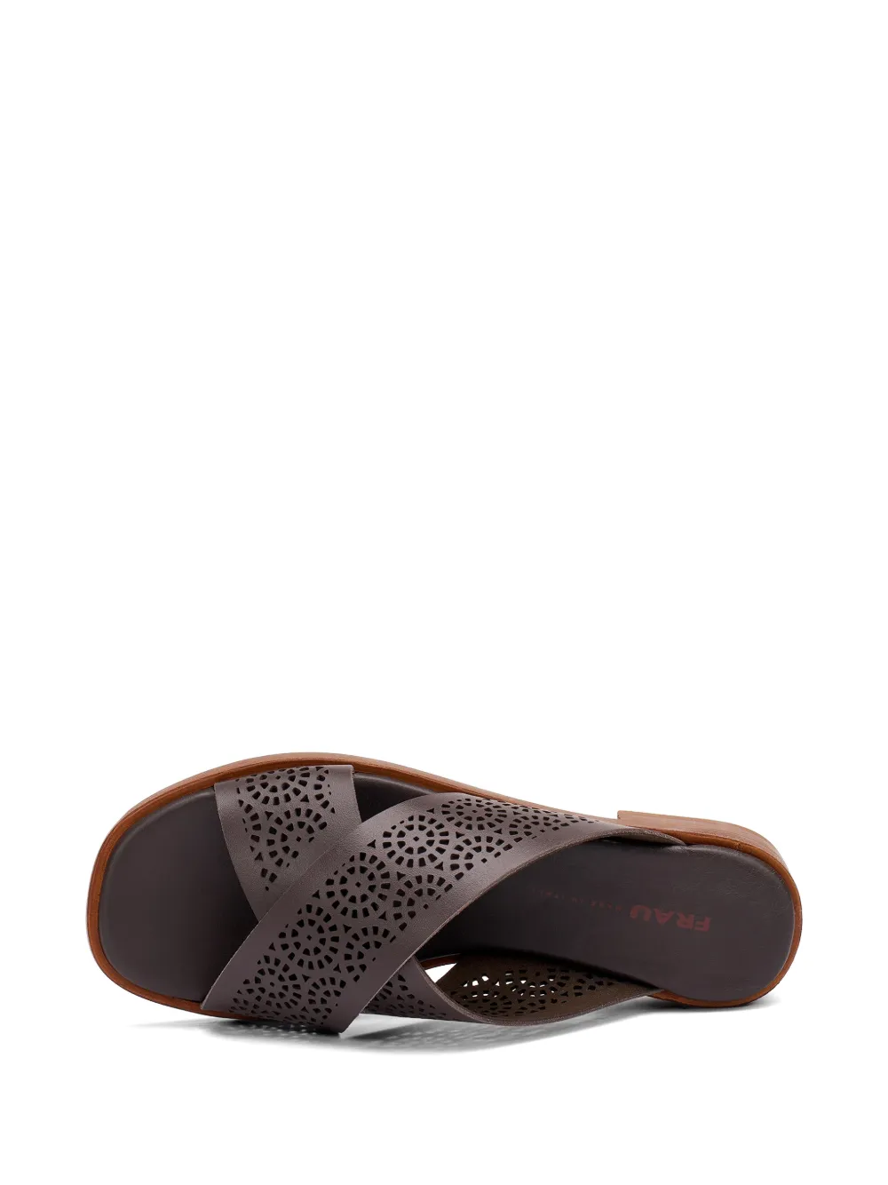 FRAU perforated-design crossover sandals Bruin
