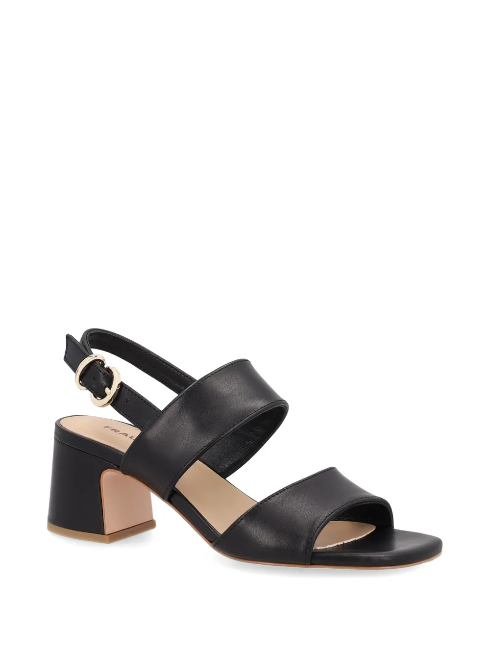 FRAU block-heel leather sandals Zwart