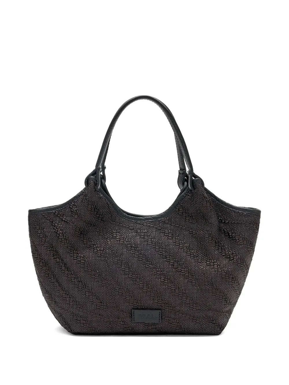 Frau Mini Herringbone-effect Tote Bag In Black