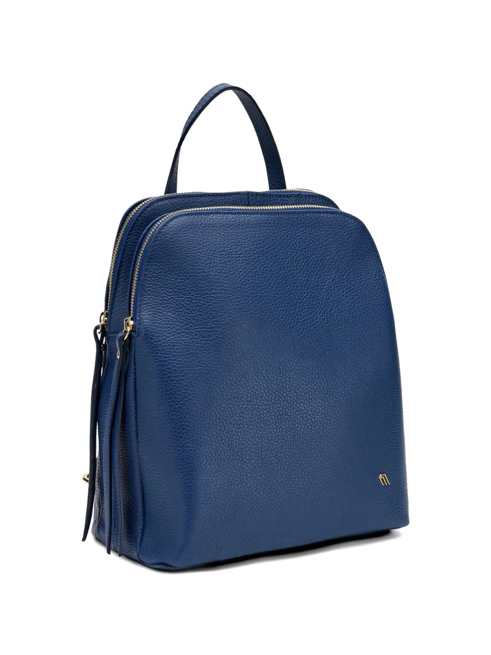 Frau Pebbled Leather Backpack In Blue
