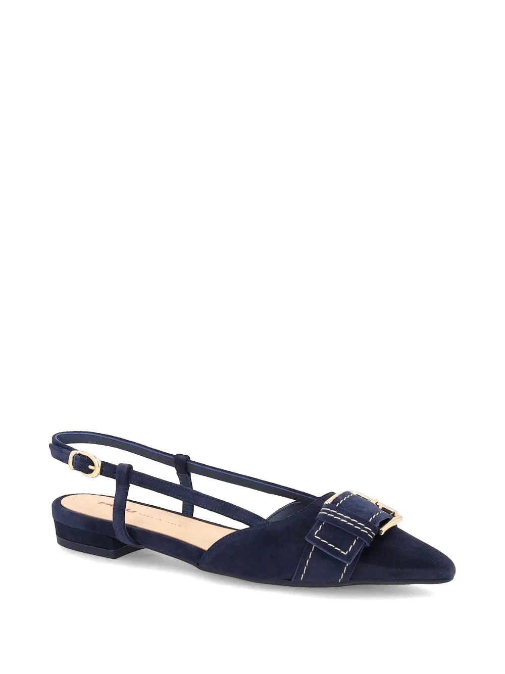 FRAU buckle-detail suede slingbacks Blauw