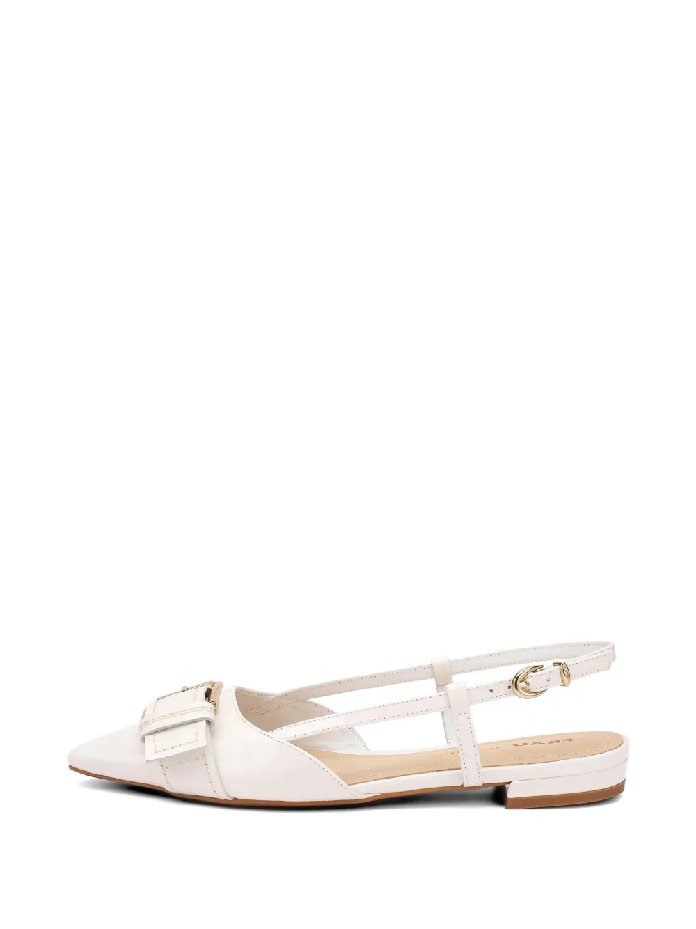 FRAU buckle-detail patent leather slingbacks Wit