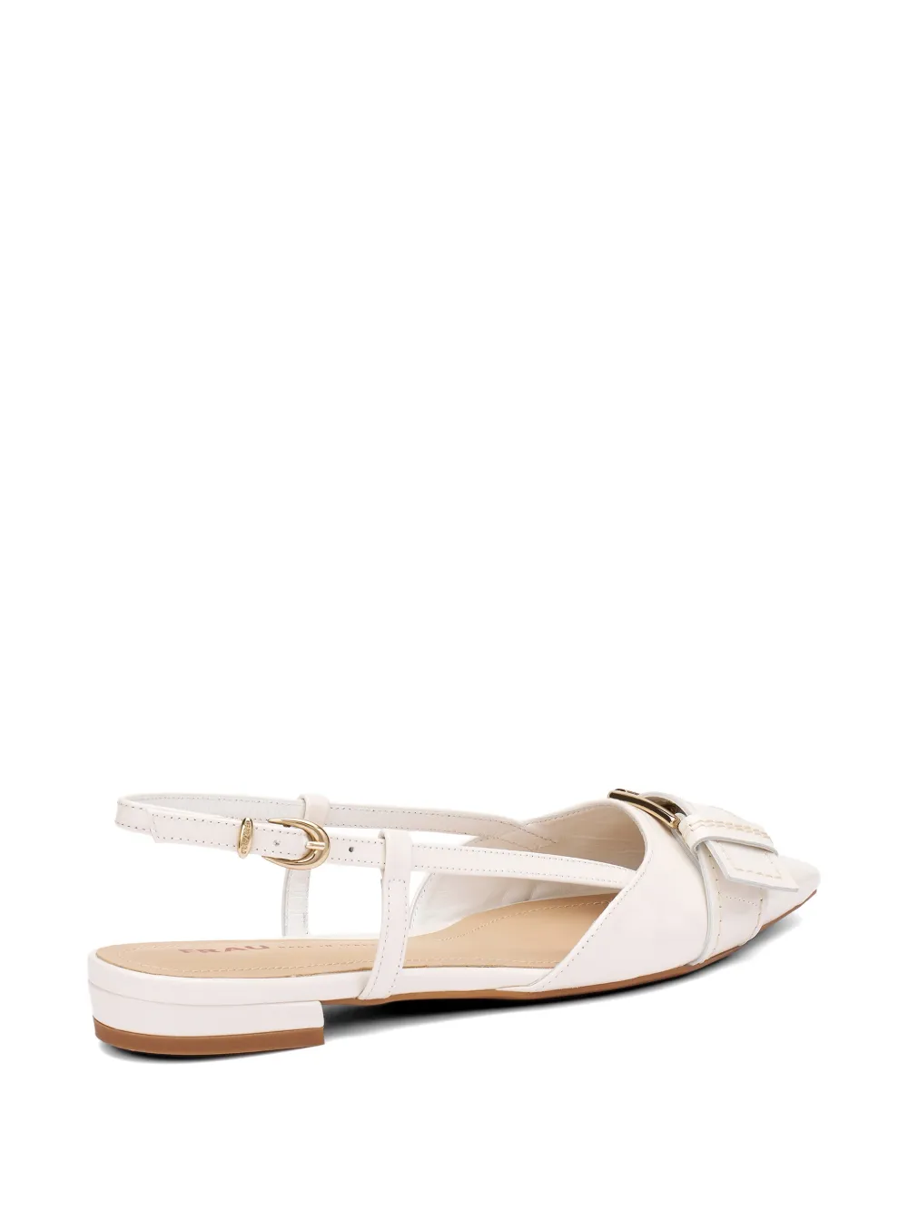 FRAU buckle-detail patent leather slingbacks Wit