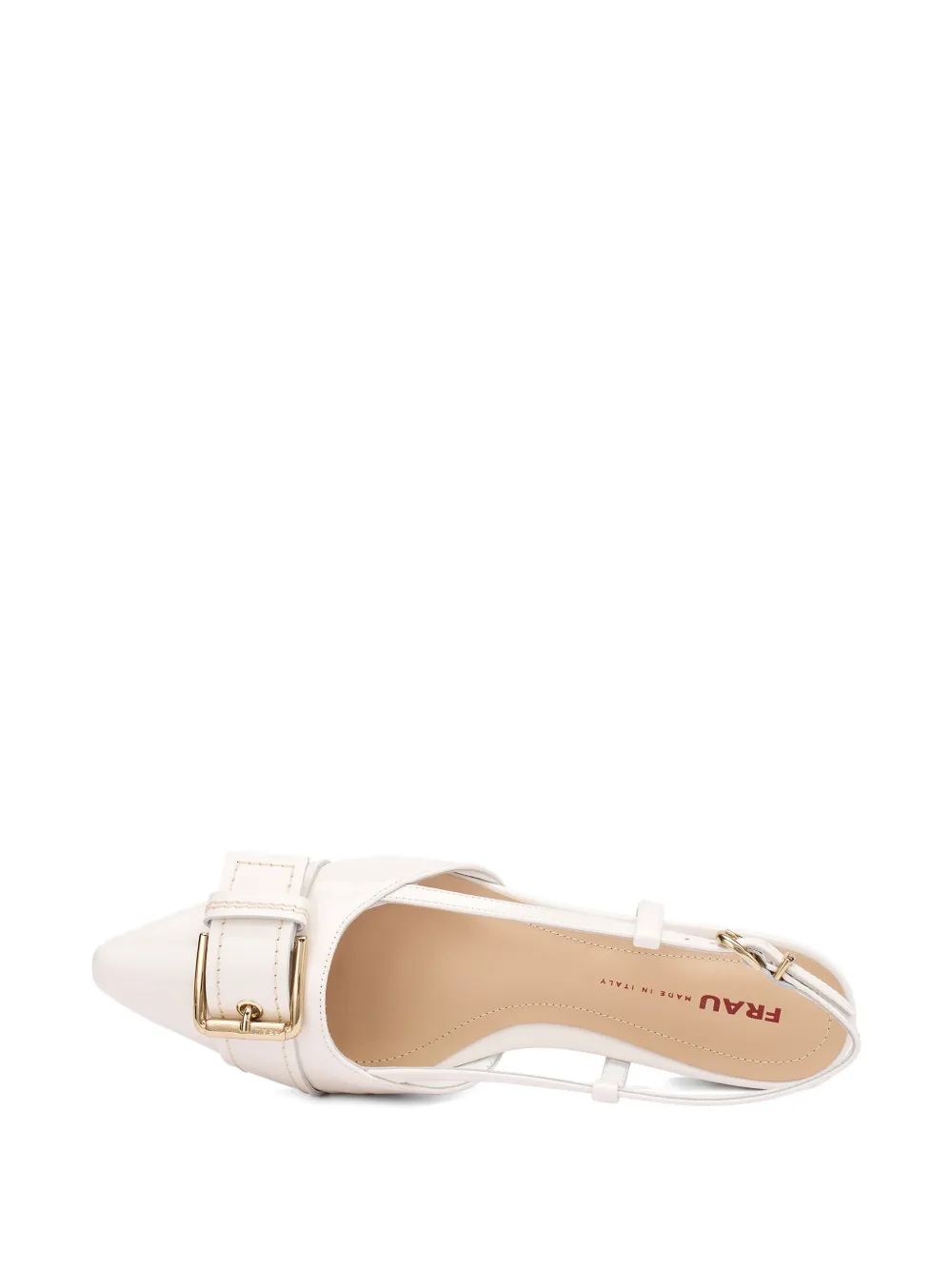FRAU buckle-detail patent leather slingbacks Wit
