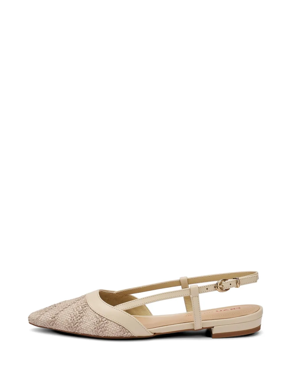 FRAU herringbone-effect raffia pumps Beige