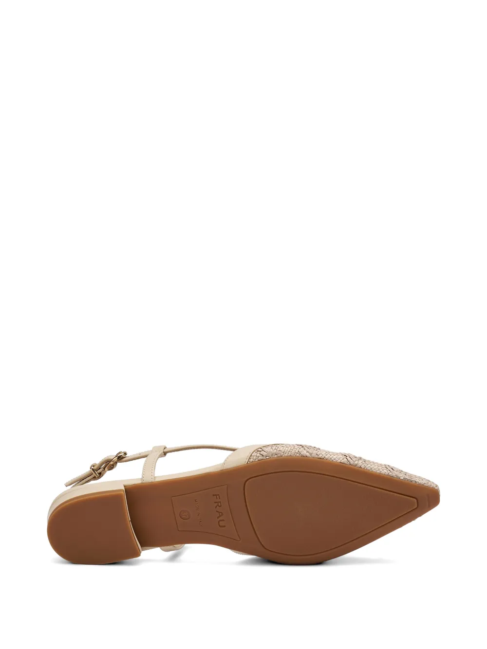 FRAU herringbone-effect raffia pumps Beige