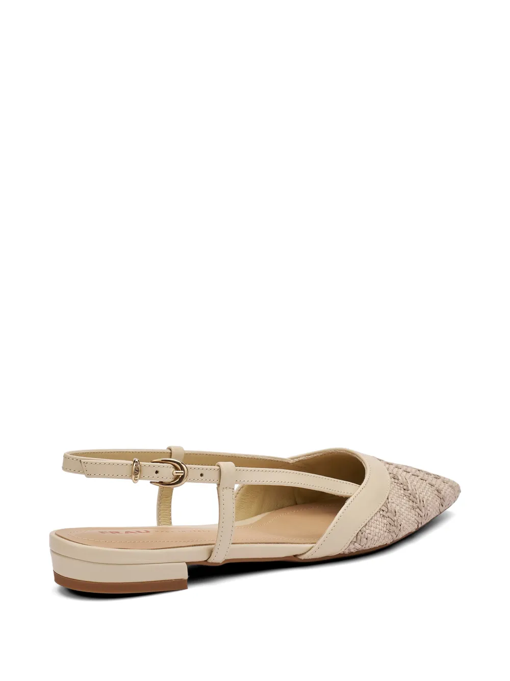 FRAU herringbone-effect raffia pumps Beige