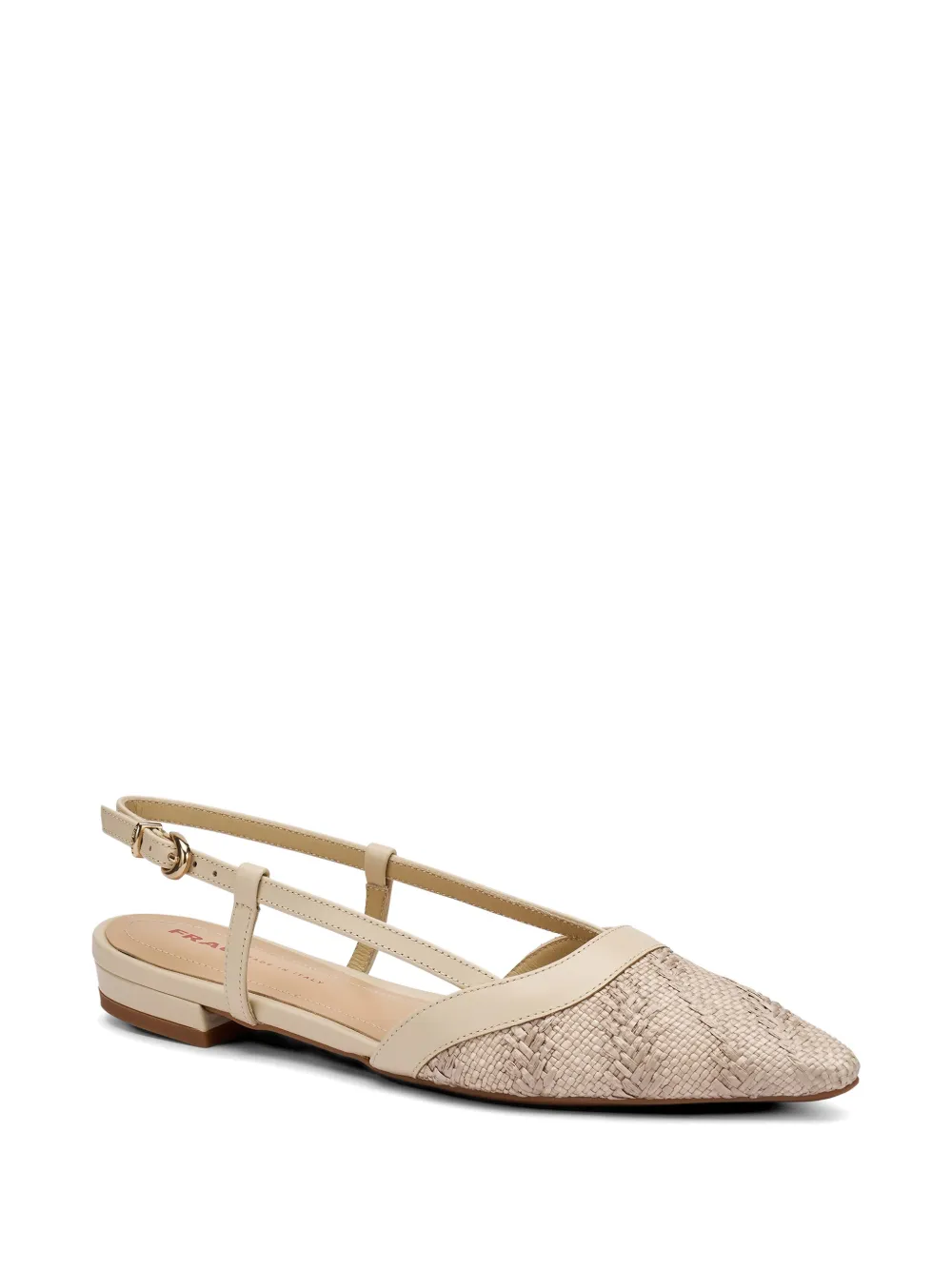 FRAU herringbone-effect raffia pumps Beige