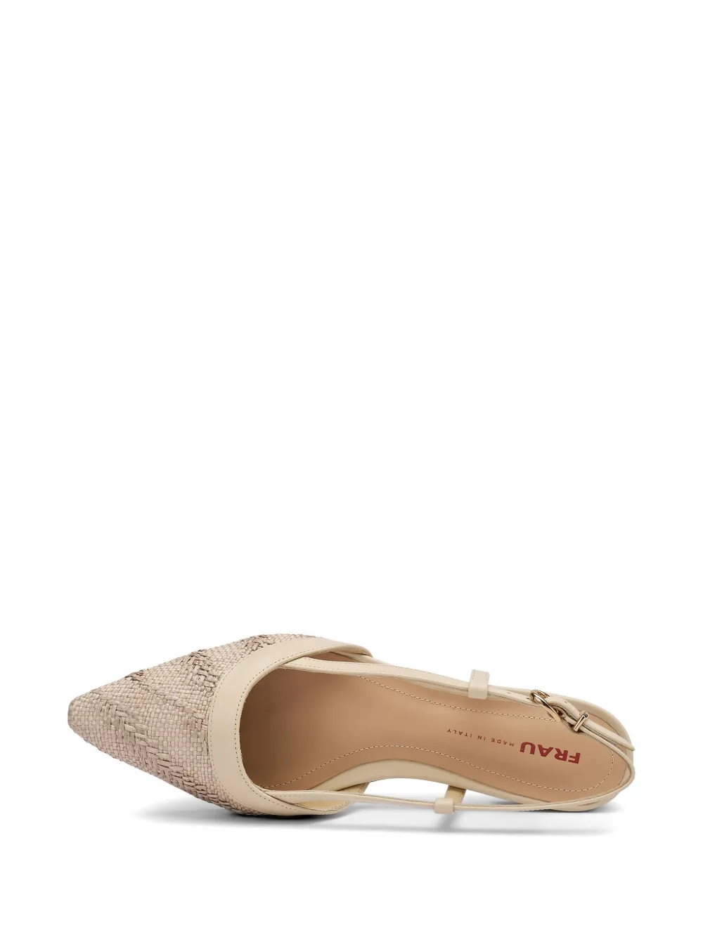 FRAU herringbone-effect raffia pumps Beige