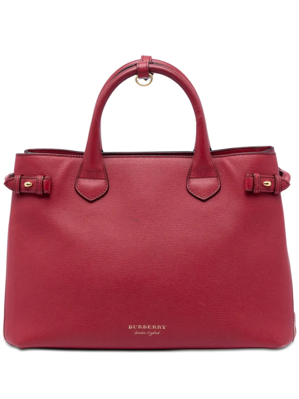 Burberry Pre-Owned 2000-2017 Medium Leather and House Check Banner satchel - Rot