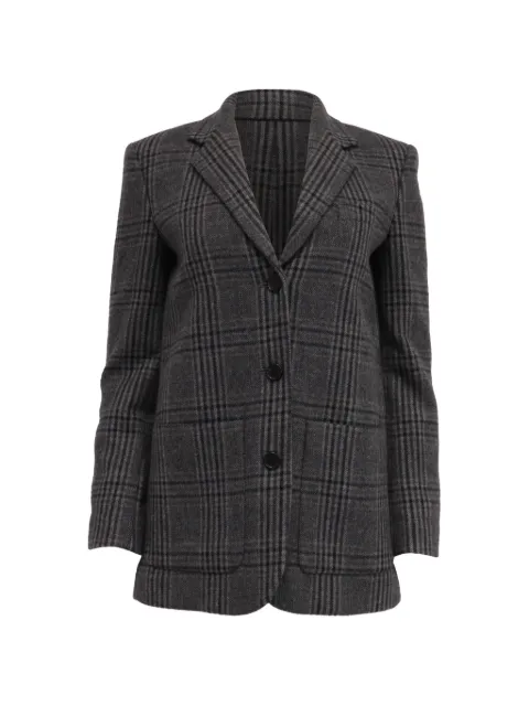 Theory Elbow-Patch plaid blazer