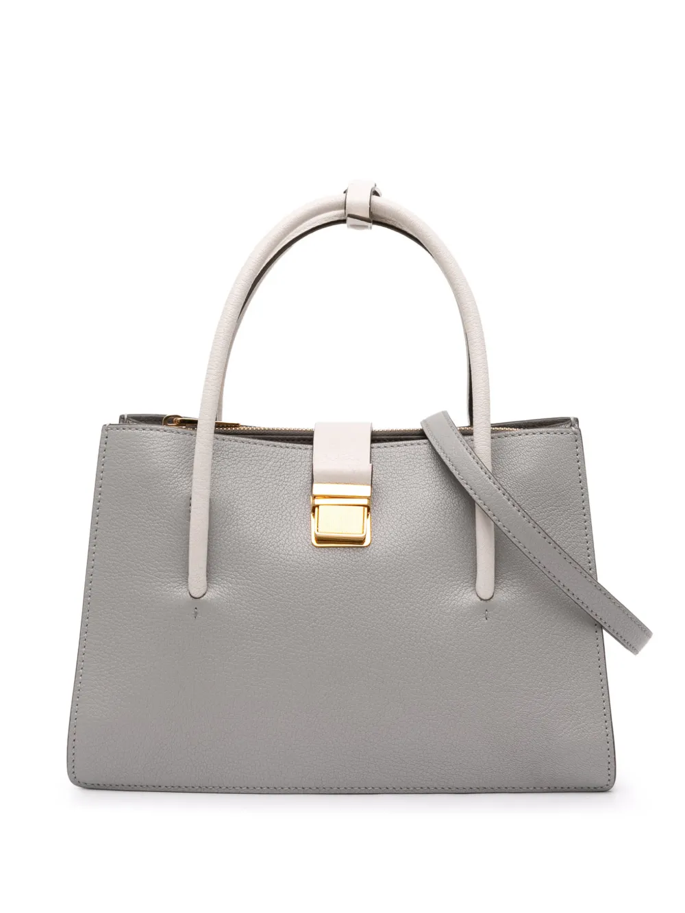Miu Miu Pre-Owned 2010-2026 Bicolor Madras Goatskin satchel - Grigio