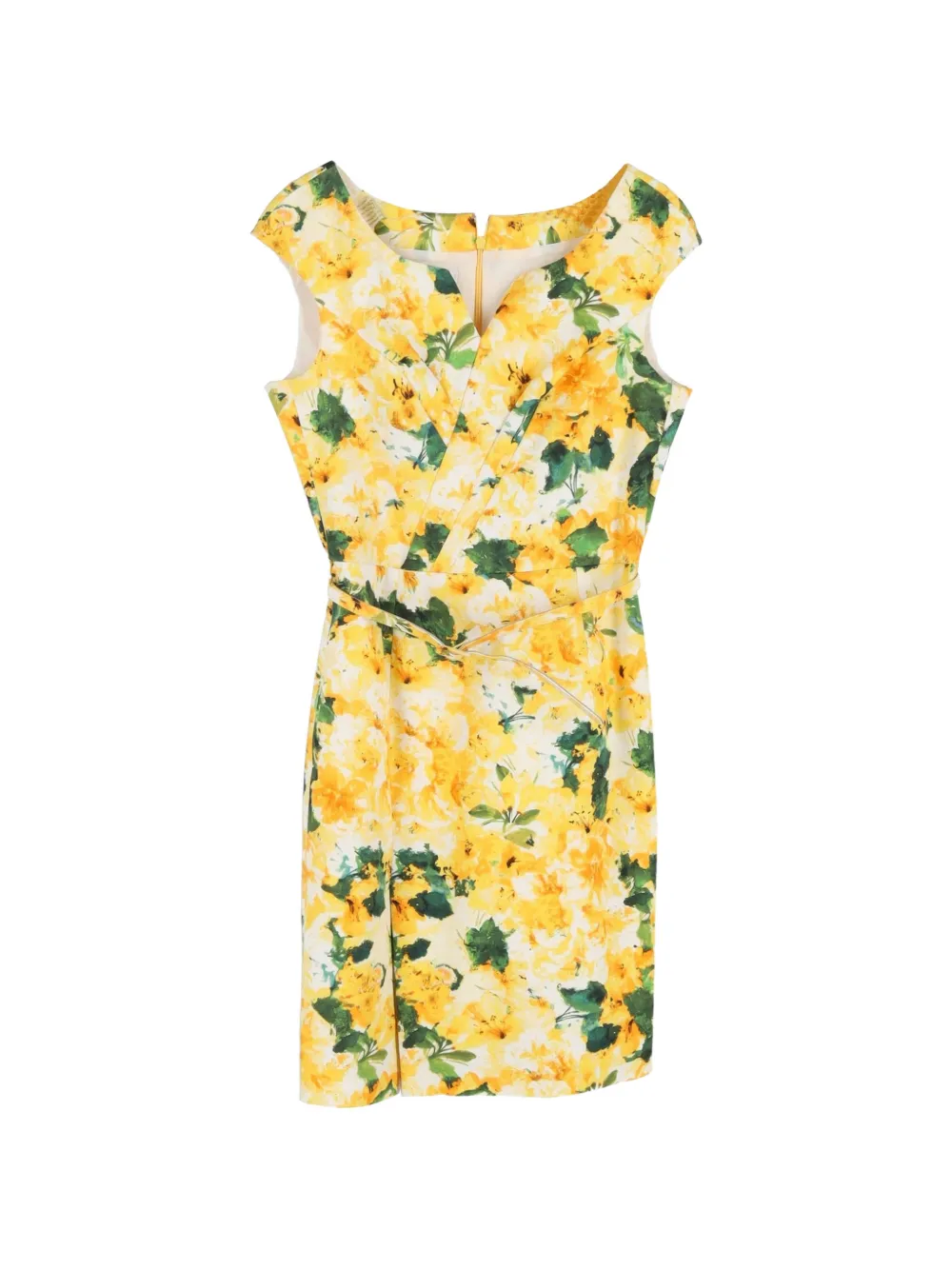 Oscar de la Renta Pre-Owned floral-print belted dress - Giallo
