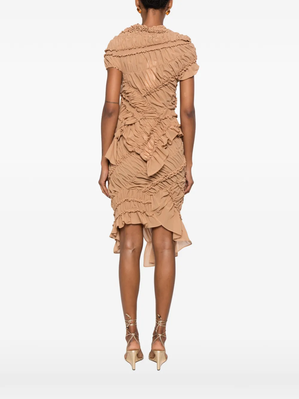Magda Butrym Top verfraaid met ruches Beige