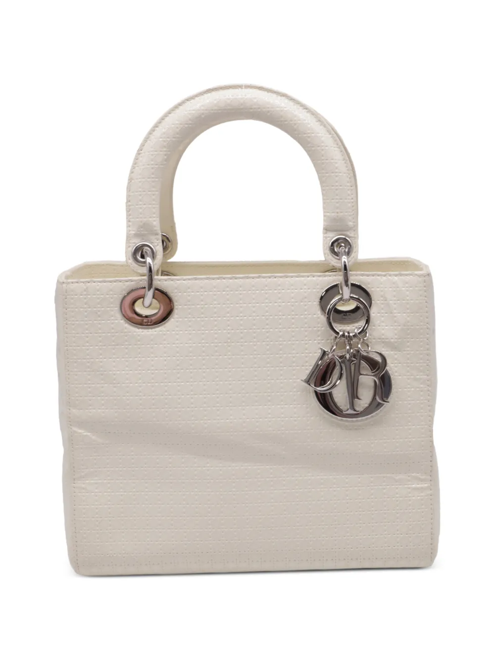 Christian Dior Pre-Owned Lady Dior top handle bag - Bianco